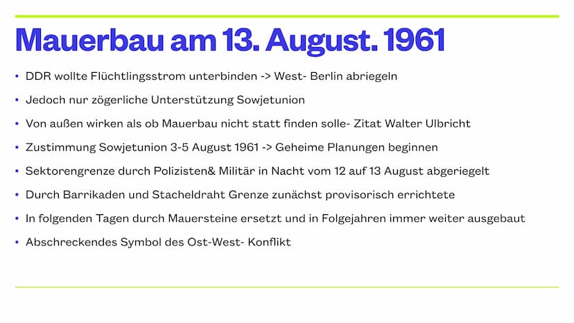 ,,Niemand hat die Absicht, eine Mauer
zu
errichten"
Walter Ulbricht HOE
Mauerbau 1961.
DIANA ALEXAND MENNER
LIZE
IZE Gliederung
●
●
Wie kam 