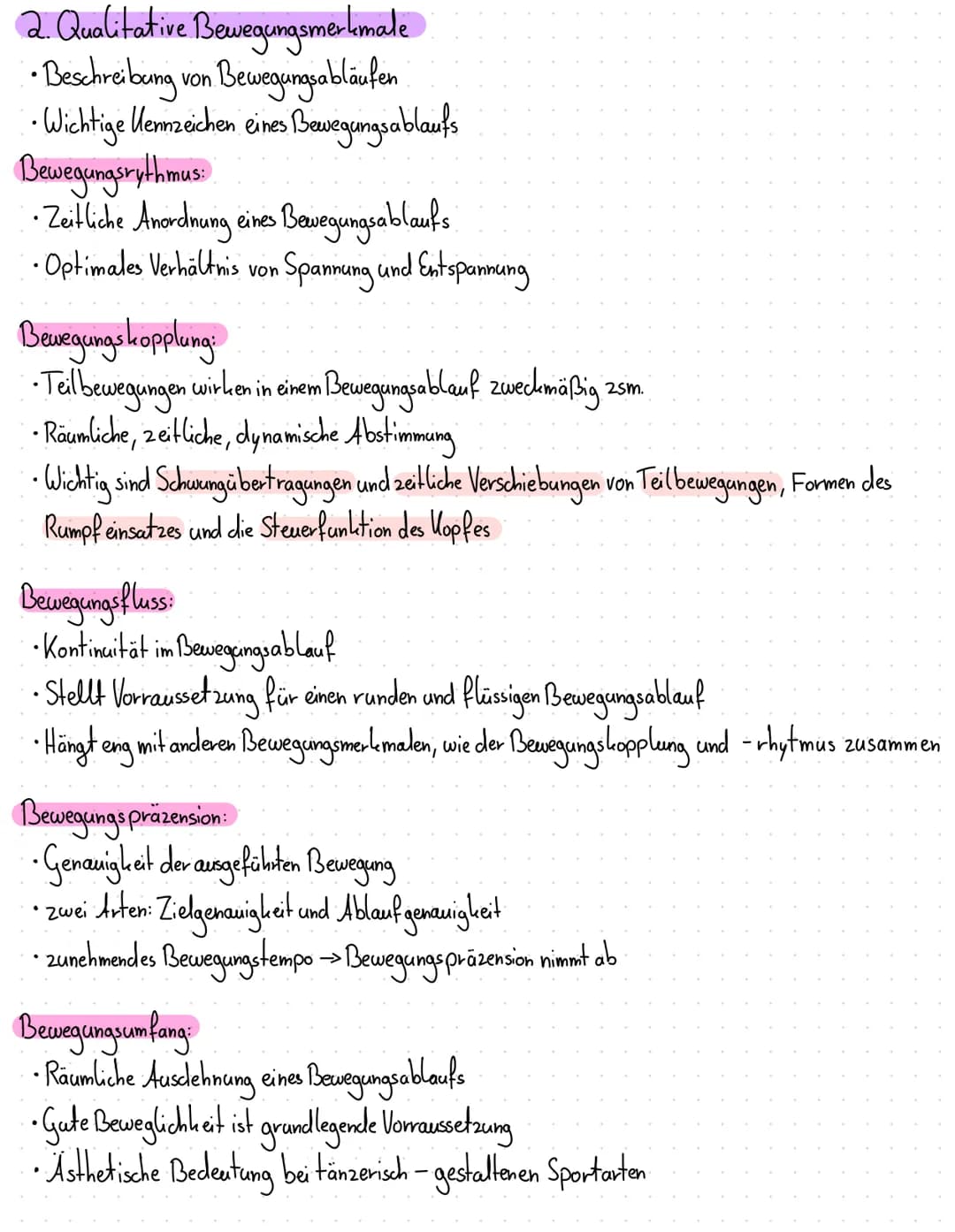 Sport
Lernzettel
# Sport Lernzettel
Themen:
1. Warum Bewegungsanalyse? (Buch Seite 3.6)
2. Qualitative Bewegungsmerkmale (Buch Seite 40- 4.4