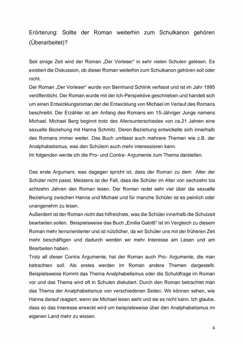 Deutsch Portfolio:
Der Vorleser
WA
Bernhard
Schlink
Der Vorleser
Roman Diogenes
Portfolio ,,Der Vorleser"
Lehrkraft:
Schülerin:
Abgabe Termi