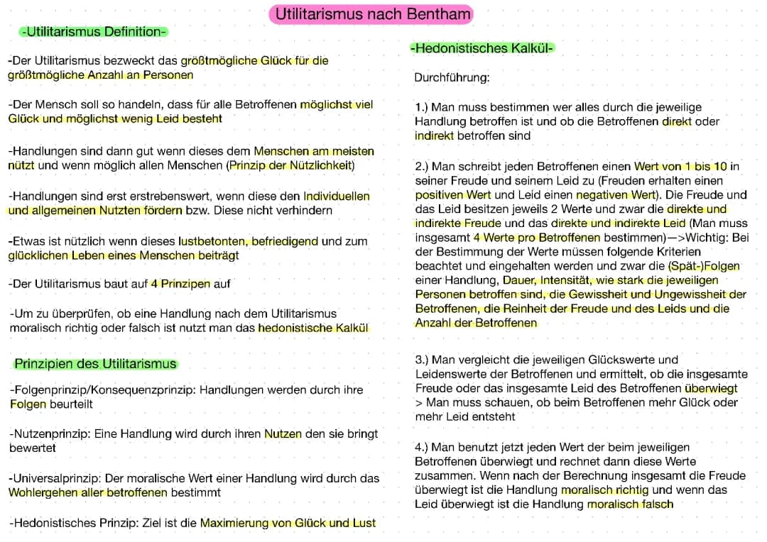 Ultilarismus nach Bentham