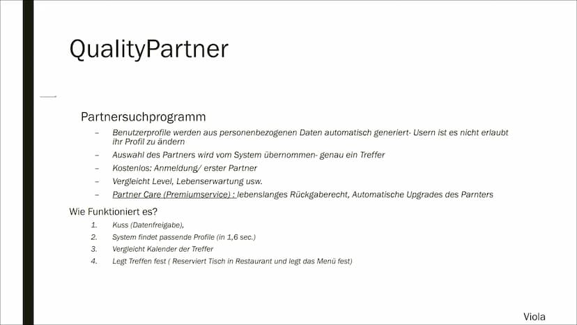 r
ONLINE
DATING
PORTALE
Der neue weg zum idealen Partner?
Viola Gliederung
■ Quality Partner
■
Dating in QualityLand
■ Onlinedating in der j