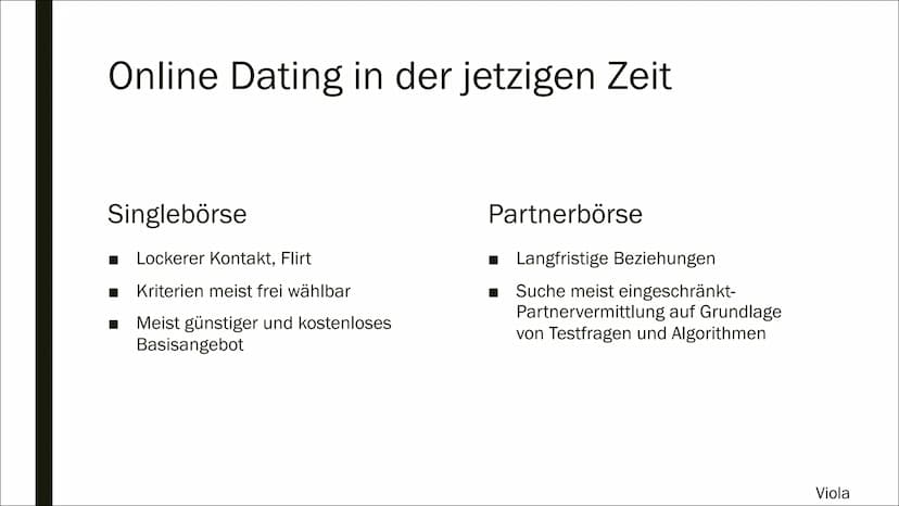 r
ONLINE
DATING
PORTALE
Der neue weg zum idealen Partner?
Viola Gliederung
■ Quality Partner
■
Dating in QualityLand
■ Onlinedating in der j