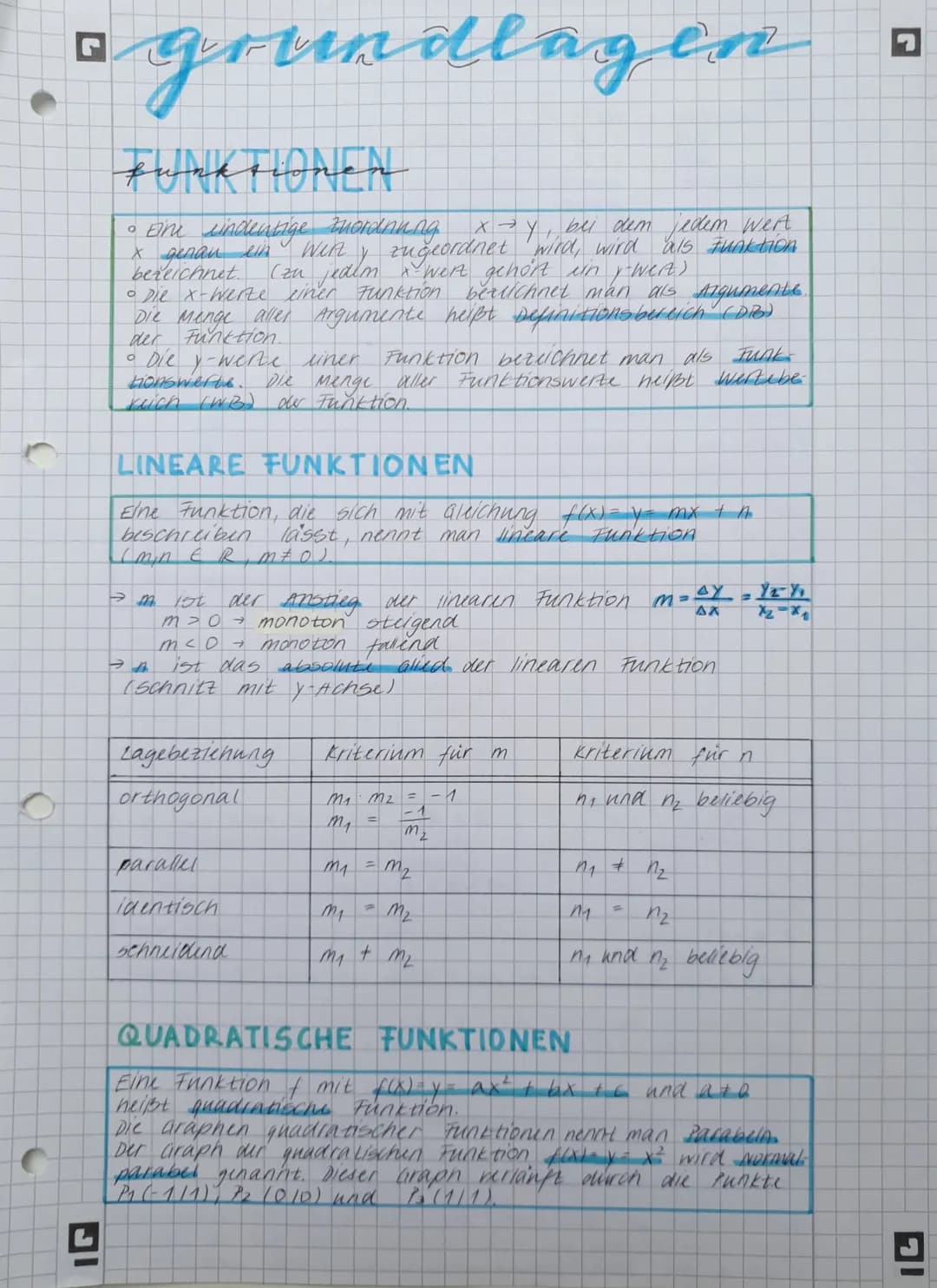 O
G
JI
grundlagen
FUNKTIONEN
• Eine eindeutige Zuordnung x→y, bei dem jedem wert
X genau ein Wenty zugeordnet wird, wird als Funktion
(zu je