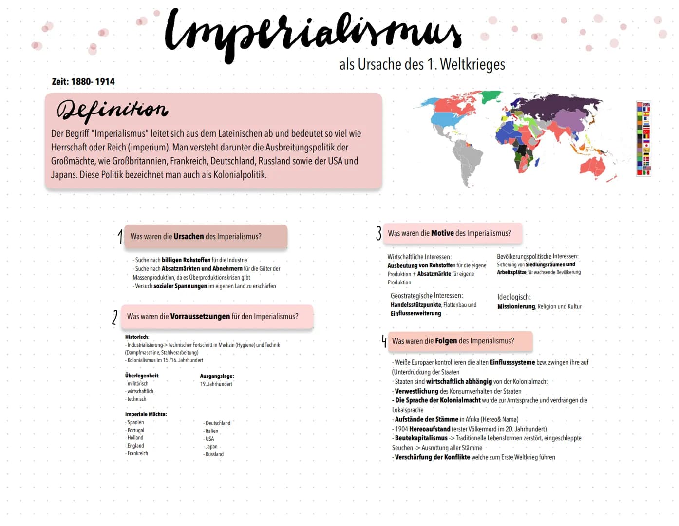 Zeit: 1880-1914
Imperialismus
Definition
Der Begriff "Imperialismus" leitet sich aus dem Lateinischen ab und bedeutet so viel wie
Herrschaft