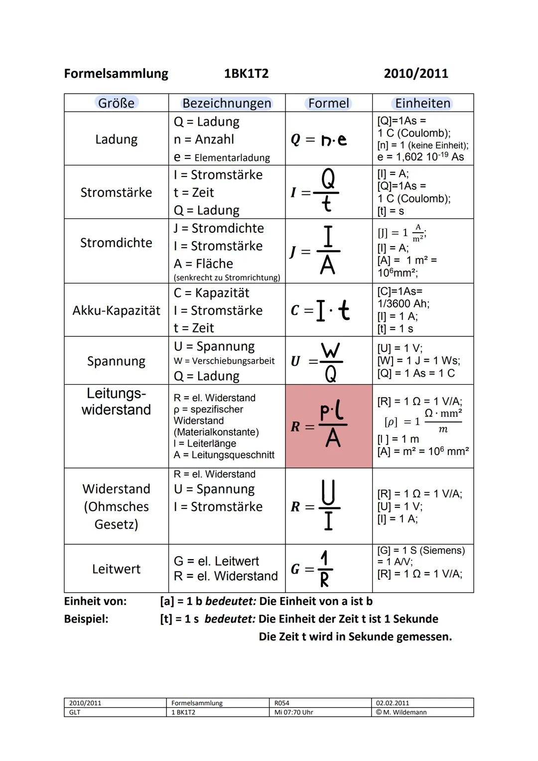 Formelsammlung Elektrotechnik 