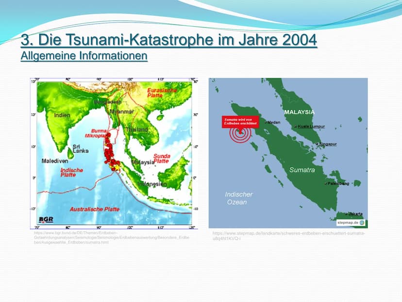 Die Tsunami-Katastrophe in
Thailand - 2004
Welche Konsequenzen wurden aus der Tsunami-Katastrophe gezogen
und was wird seitdem anders gemach