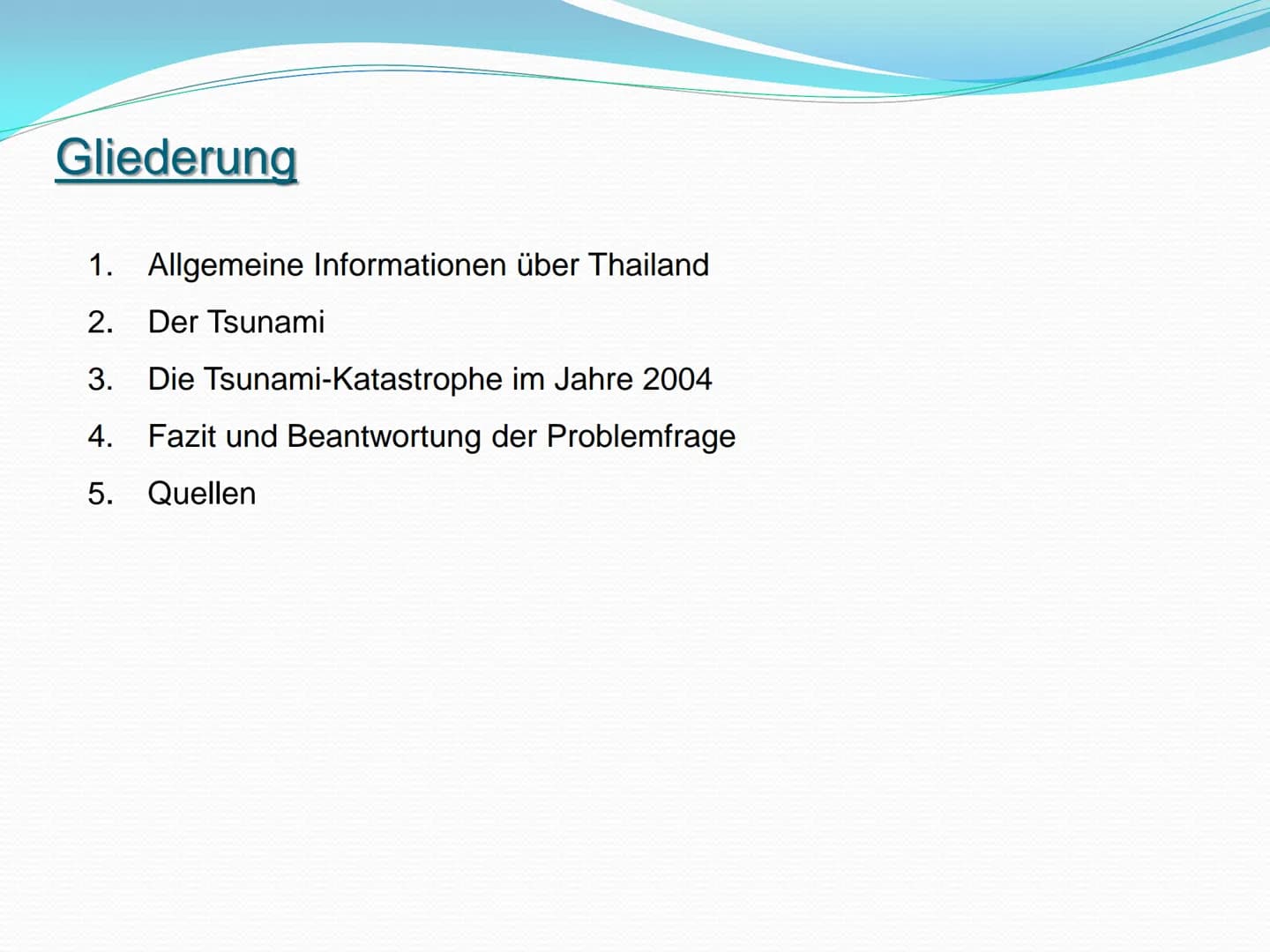 Die Tsunami-Katastrophe in
Thailand - 2004
Welche Konsequenzen wurden aus der Tsunami-Katastrophe gezogen
und was wird seitdem anders gemach