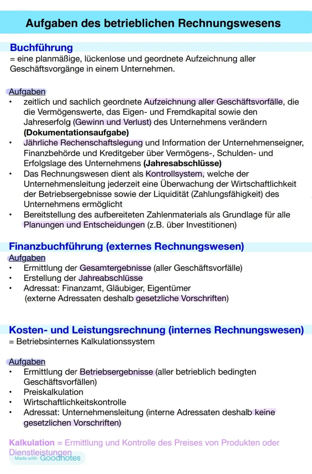 Aufgaben des betrieblichen Rechnungswesens 