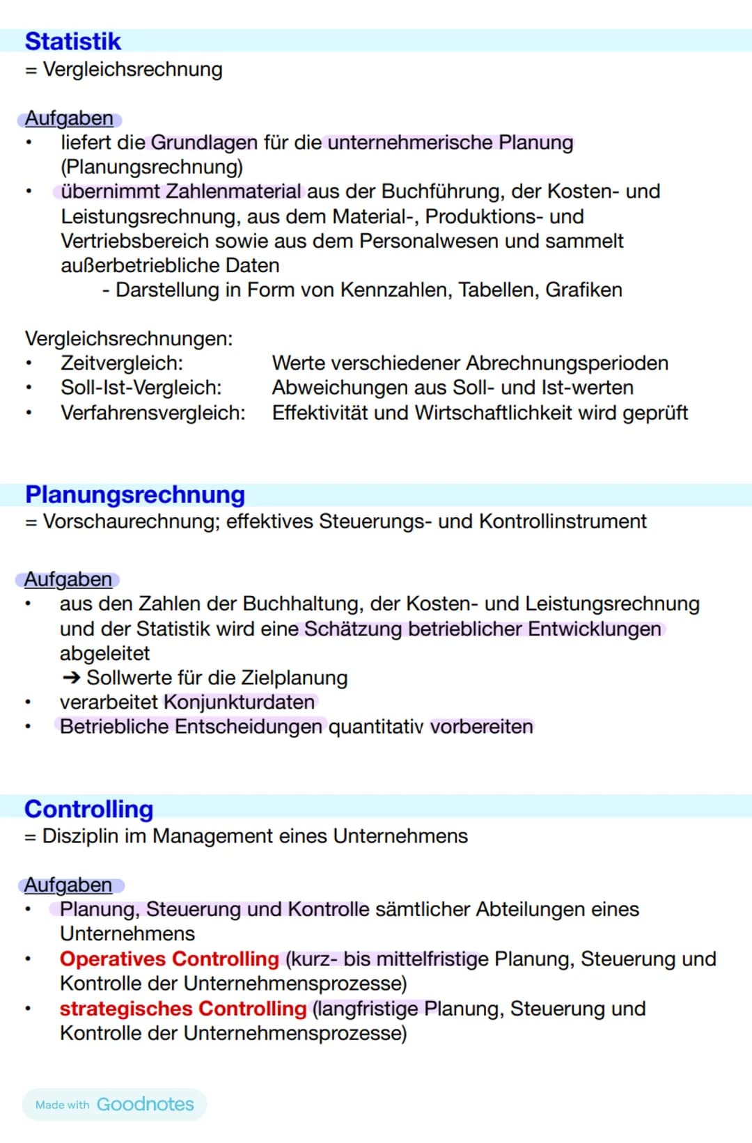 Aufgaben des betrieblichen Rechnungswesens
Buchführung
eine planmäßige, lückenlose und geordnete Aufzeichnung aller
Geschäftsvorgänge in ein