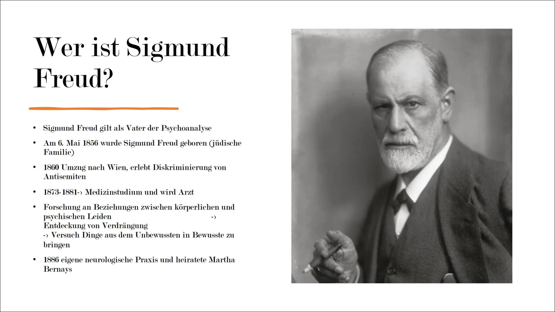 Sigmund Freud –
Religionskritik
Lena, Hosna, Johanna und Leonie Inhalt
• Wer ist Sigmund Freud?
●
●
●
Religion als Neurose
Inwiefern kritisi