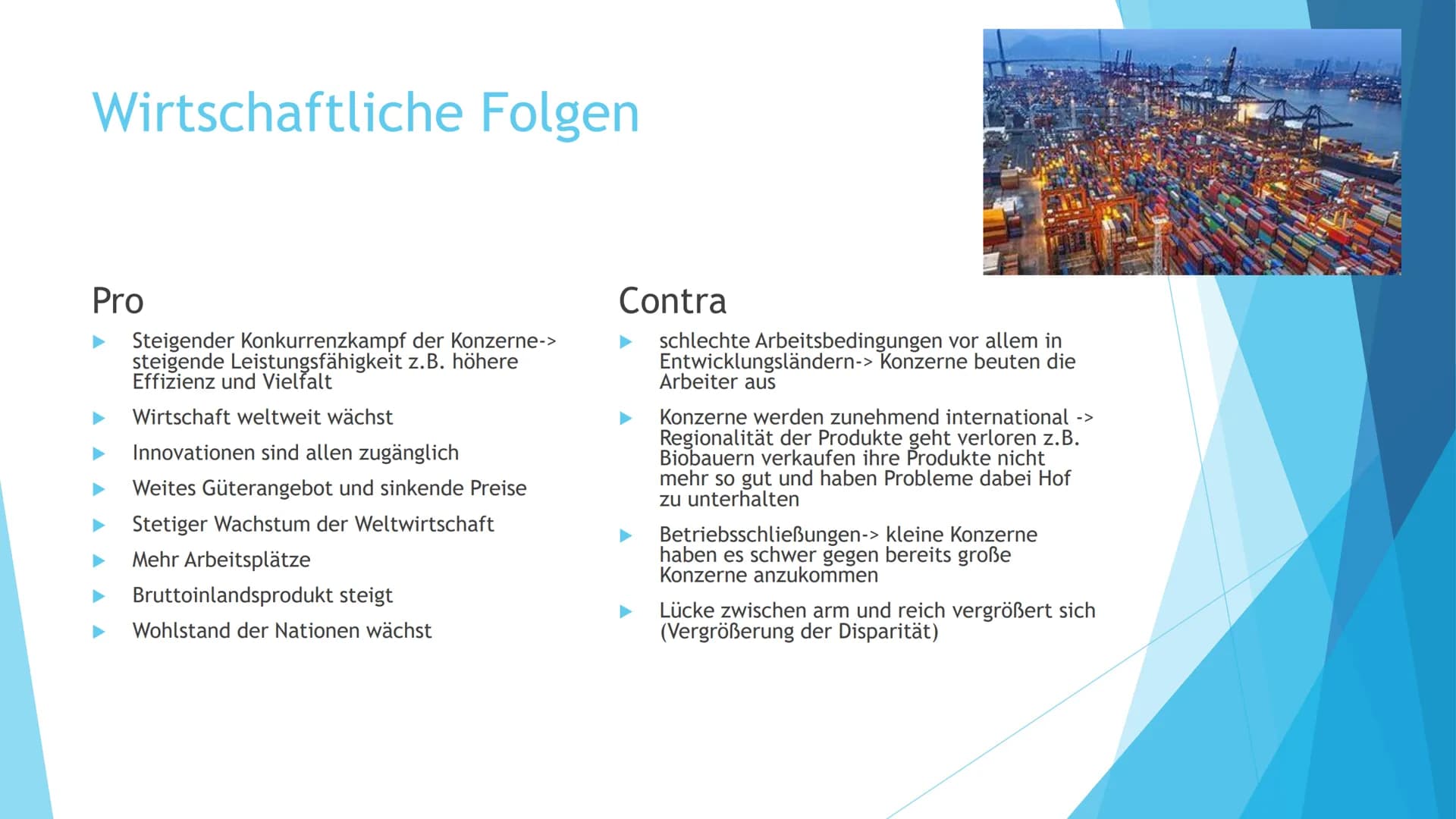 Fo
der Globalisierung
Von Ma Meier, Fabienne Perna und Tanna Kient Gliederung
Kulturelle Folgen
Politische Folgen
Wirtschaftliche Folgen
► Ö