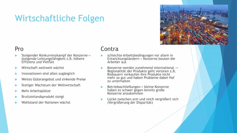 Fo
der Globalisierung
Von Ma Meier, Fabienne Perna und Tanna Kient Gliederung
Kulturelle Folgen
Politische Folgen
Wirtschaftliche Folgen
► Ö