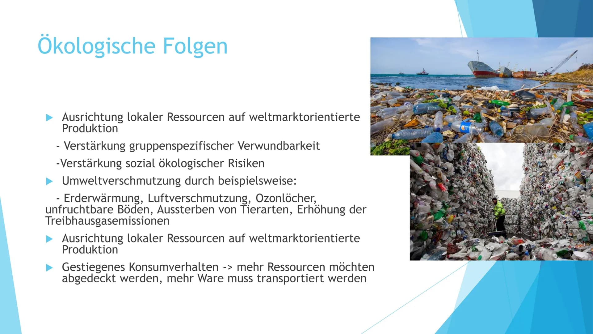 Fo
der Globalisierung
Von Ma Meier, Fabienne Perna und Tanna Kient Gliederung
Kulturelle Folgen
Politische Folgen
Wirtschaftliche Folgen
► Ö