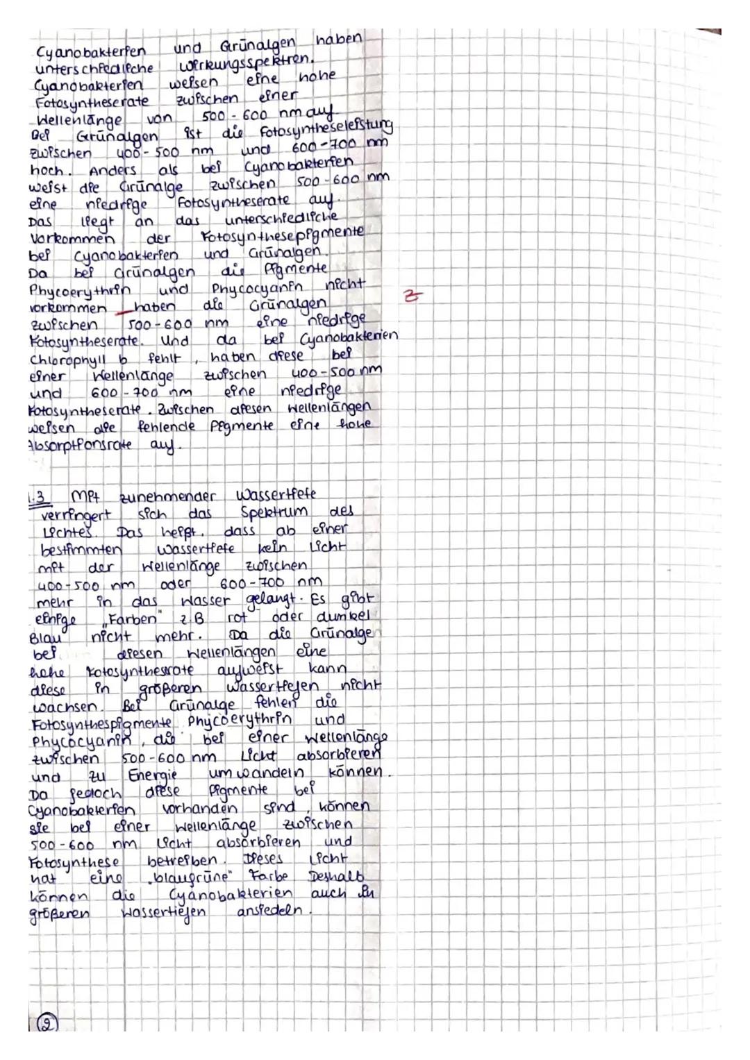 Name:
16.11.2022

Thema: Ökologie

Hilfsmittel: Operatorenliste, Duden

Aufgabenstellung: Fotosyntheseleistung bei Cyanobakterien (Material 