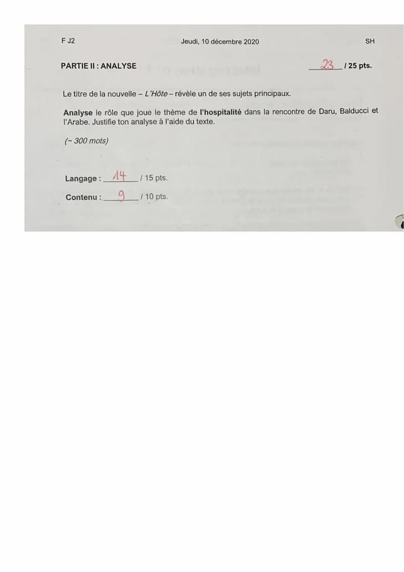Interrogation nº 1
Nom :
: Josephine Pellegrino
1. Daru veut battre l'Arabe
parce qu'il le dégoûte.
2. Balducci s'est habitué à
attacher les