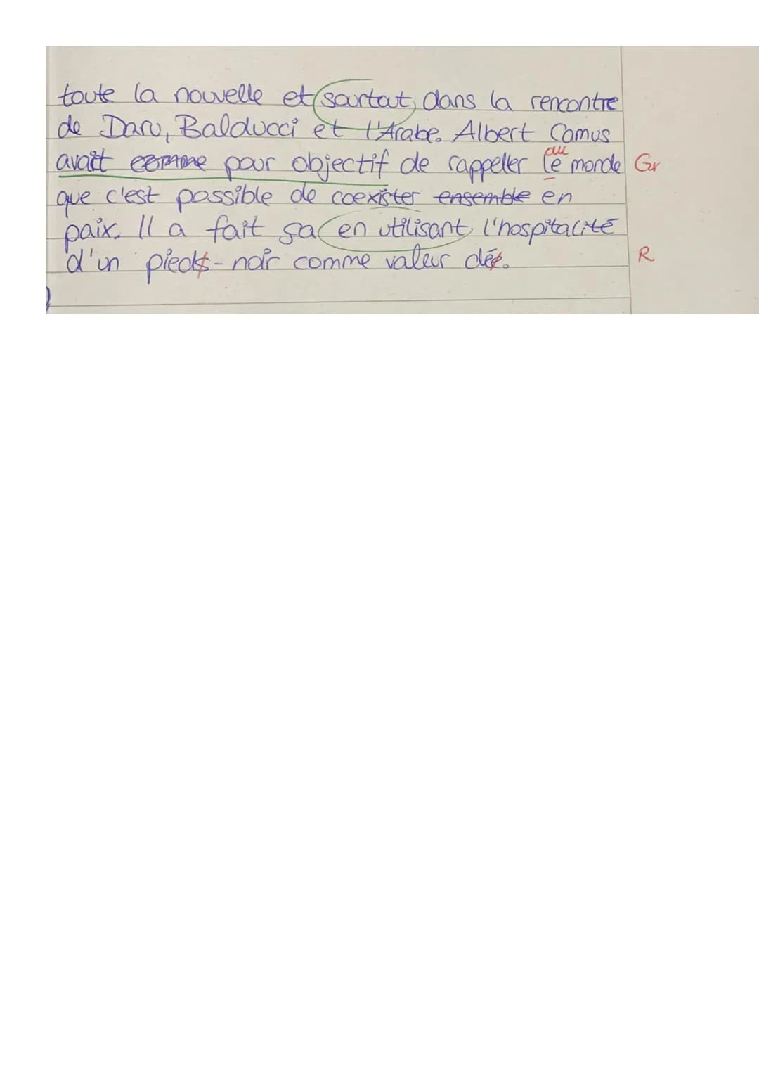Interrogation nº 1
Nom :
: Josephine Pellegrino
1. Daru veut battre l'Arabe
parce qu'il le dégoûte.
2. Balducci s'est habitué à
attacher les