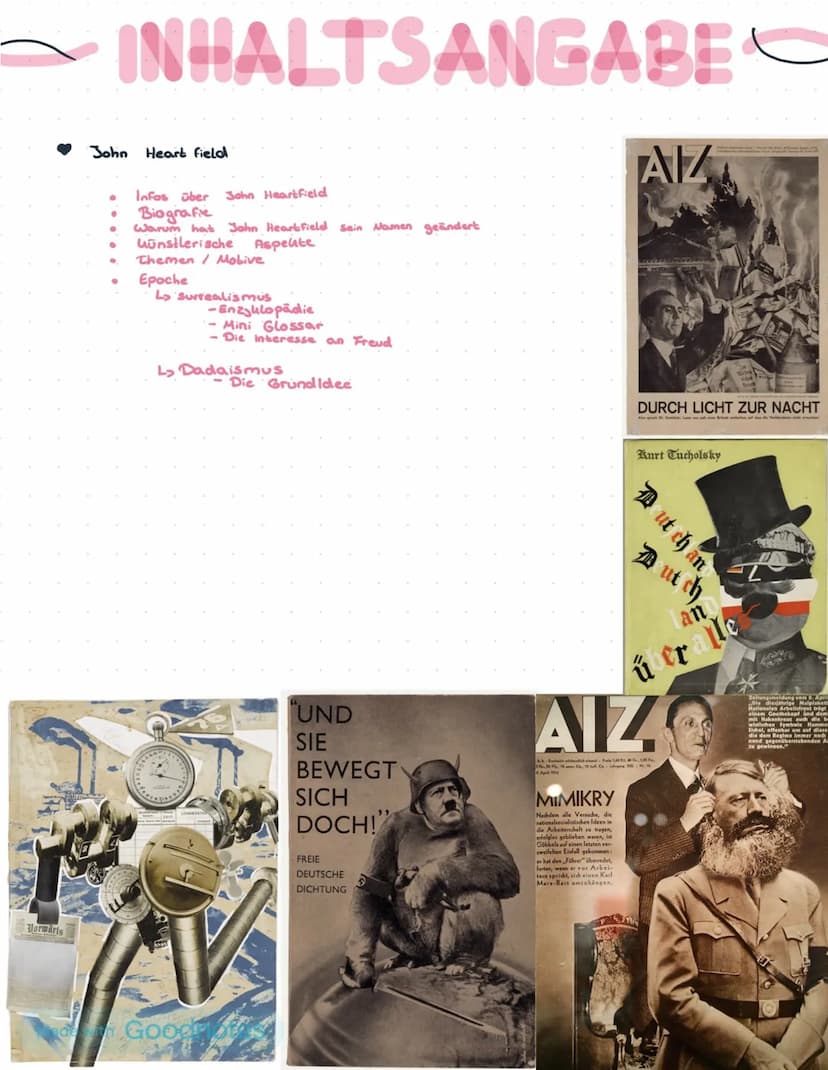 # 2021

John Heartfield

Dadismus

Kunst LK --- OCR Start ---
INHALTSANGABE
John Heart field
Infas über John Heartfield
Biografie
Warum hat 