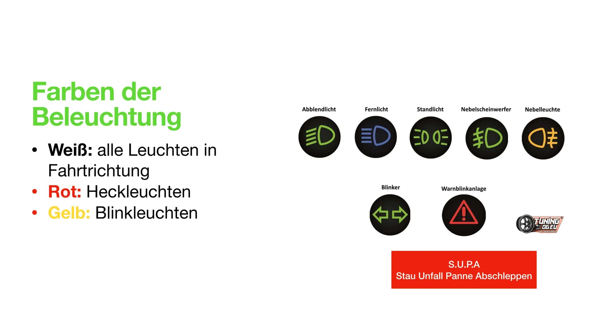 Technische Fragen
Praktische Fahrprüfung
SMIO EXB Reifen
Profiltiefe mindestens 1,6 mm
Stege = Verschleißindikatoren
Angaben zum Luftdruck i