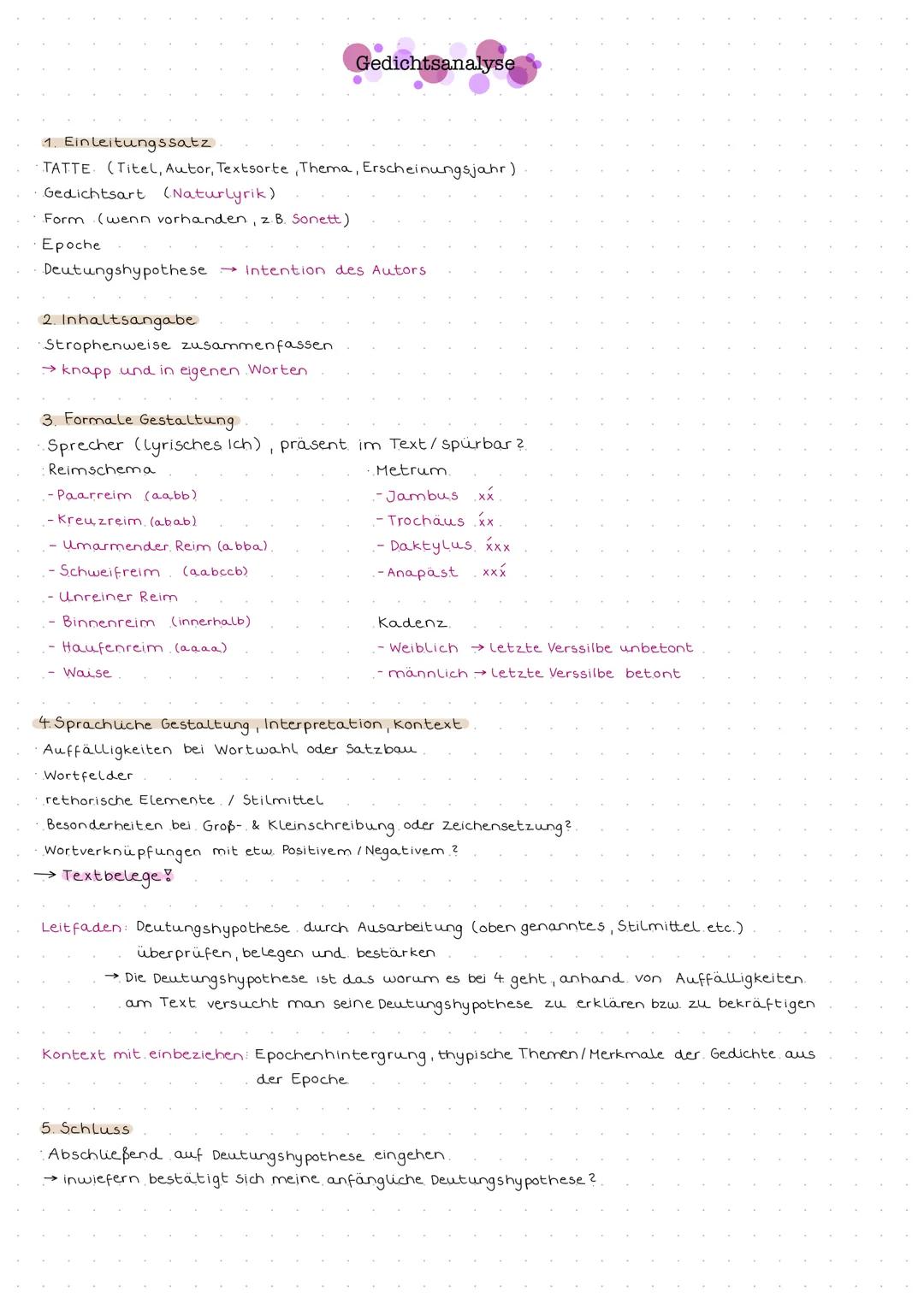 Gedichtsanalyse und Stilmittel