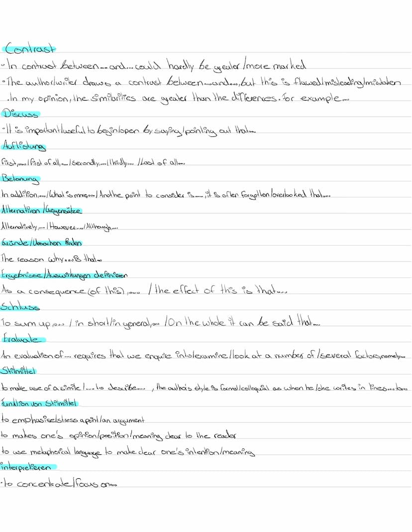 Formulierungshilfen
Einstellung des Autors analysieren/untersuchen
The writer... has a critical lobiective /spectical view of
has alan appro