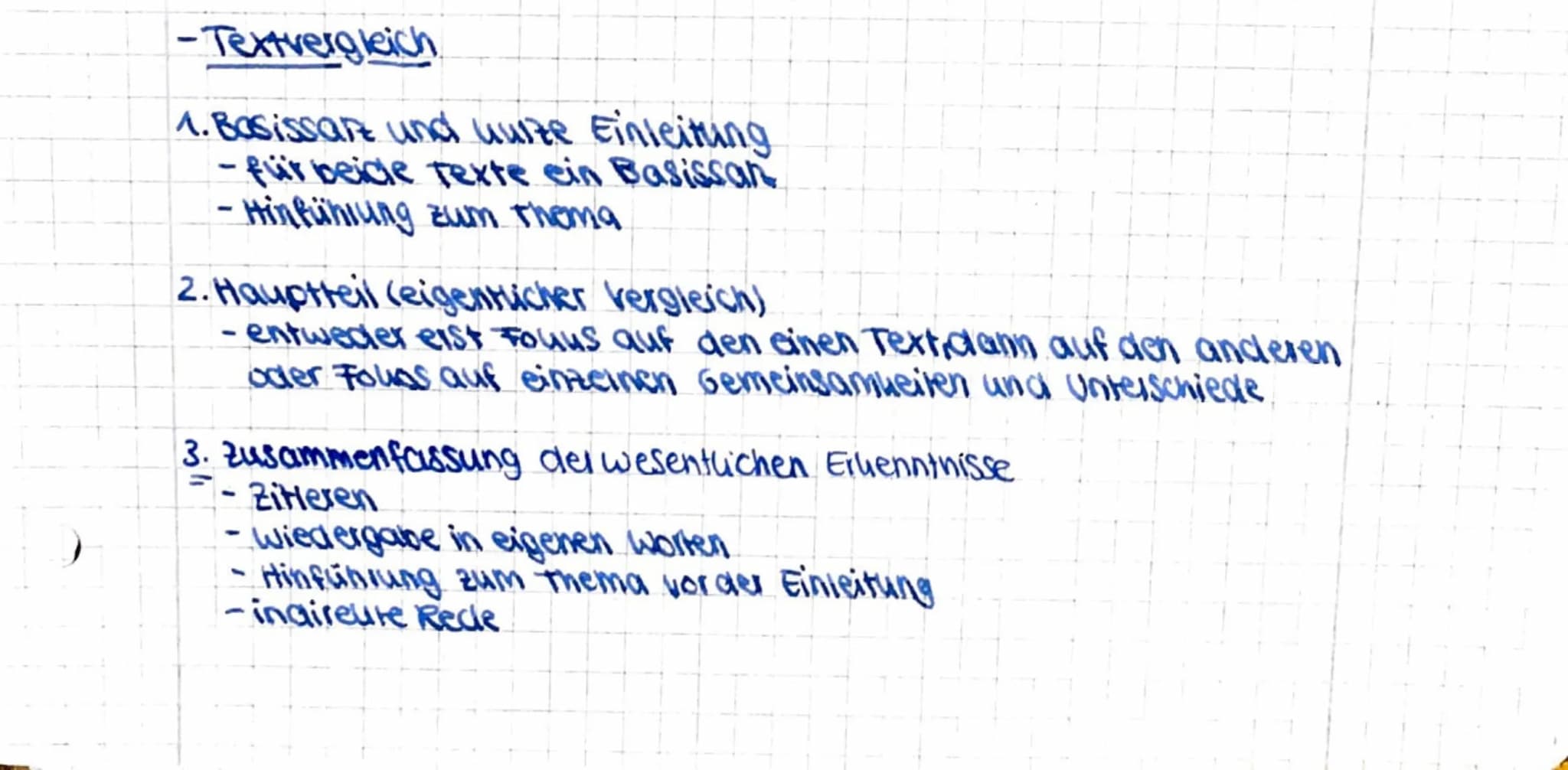 -Textvergleich
1. Basissart und wurze Einleitung
- für beide texte ein Basissan
-Hinfühlung zum Thoma
2. Hauptteil (eigentlicher Vergleich)
