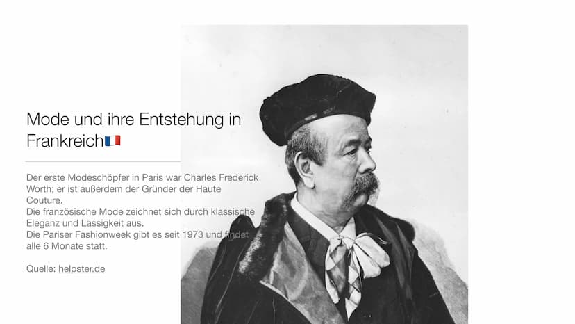 Mode und ihre Entstehung in Frankreich
es
adieux).
1 Mode und ihre Entstehung in Frankreich
es
adieux).
1 Darum wird es gehen:
●
●
●
●
●
Cha