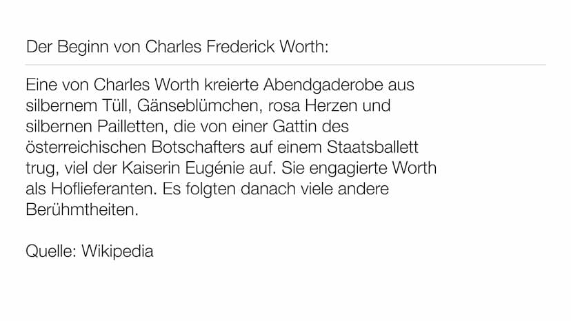 Mode und ihre Entstehung in Frankreich
es
adieux).
1 Mode und ihre Entstehung in Frankreich
es
adieux).
1 Darum wird es gehen:
●
●
●
●
●
Cha