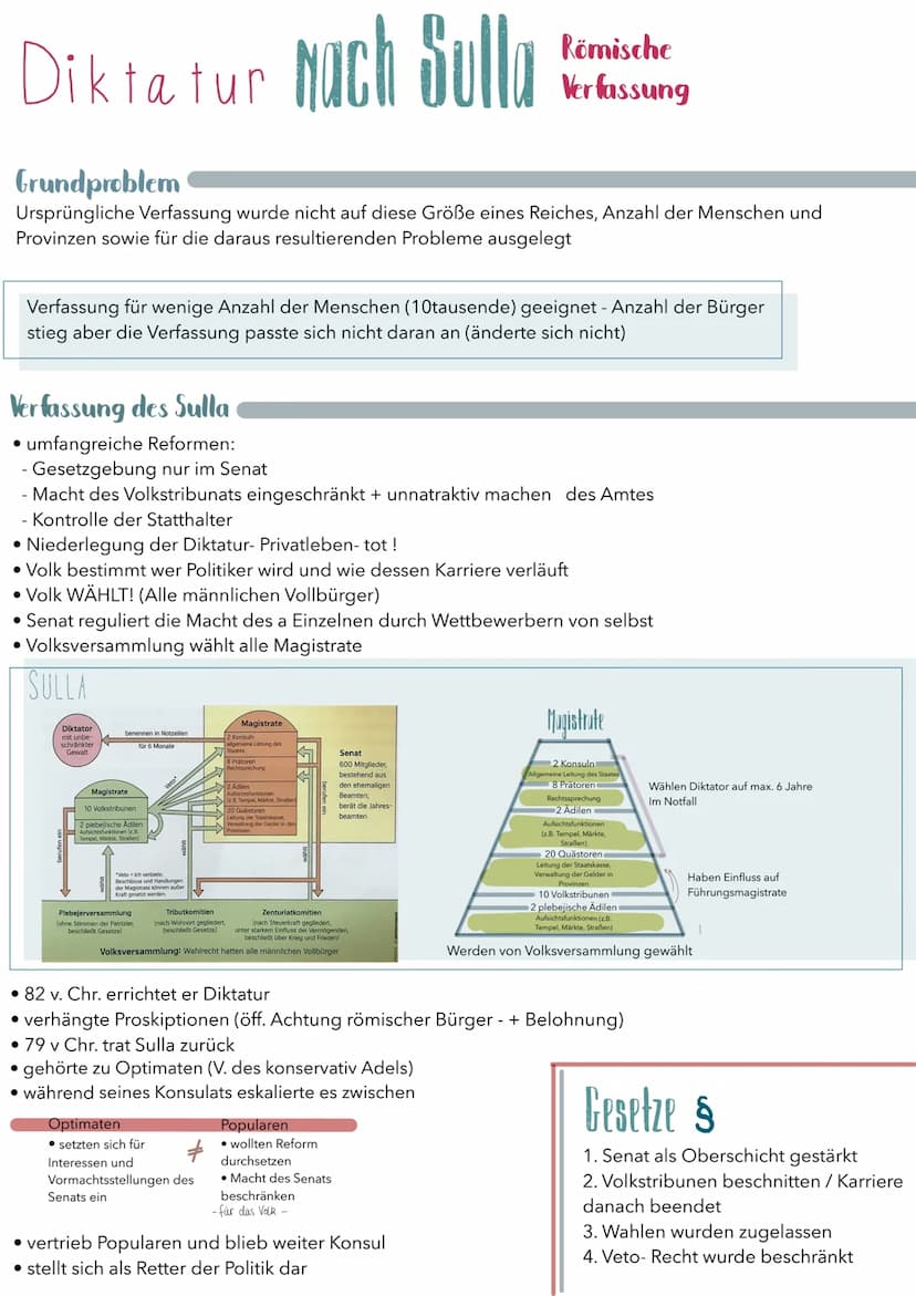 -Themen Geschichte
• Römische Republik
Römische Verfassung (S.51 nach Sulla)
• Ständekämpfe (Plebejer & Patrizier)
• Prinzipat unter Augustu