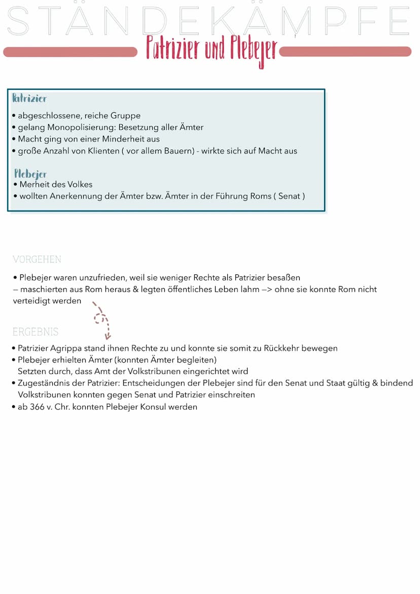 -Themen Geschichte
• Römische Republik
Römische Verfassung (S.51 nach Sulla)
• Ständekämpfe (Plebejer & Patrizier)
• Prinzipat unter Augustu