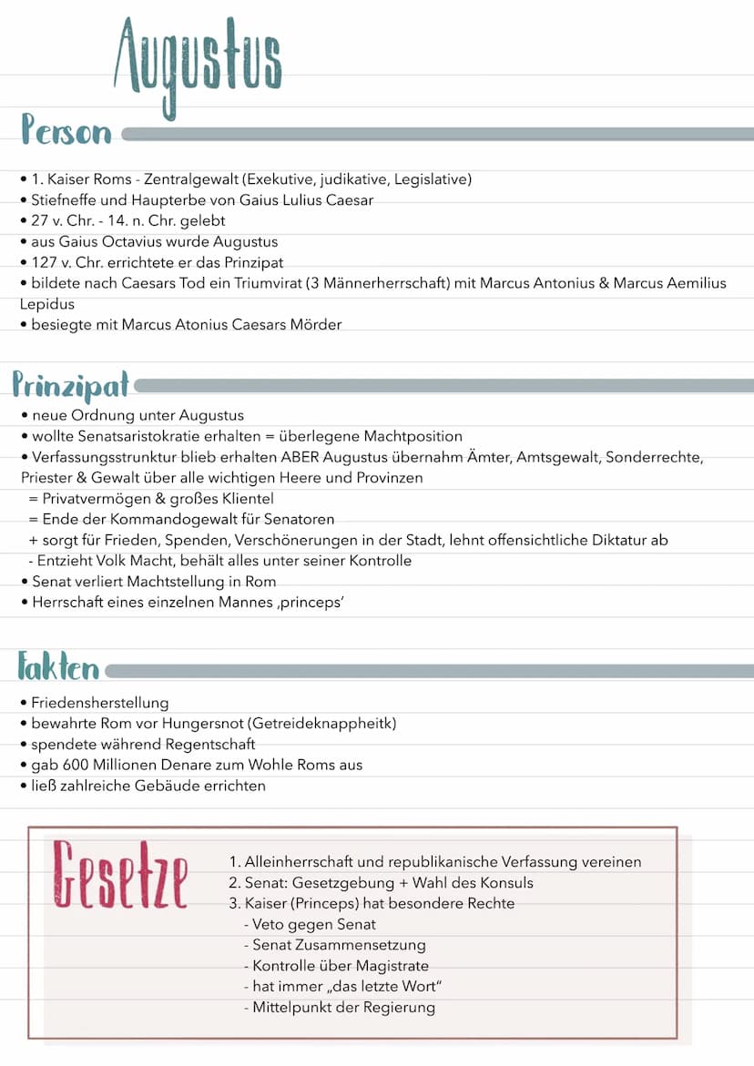 -Themen Geschichte
• Römische Republik
Römische Verfassung (S.51 nach Sulla)
• Ständekämpfe (Plebejer & Patrizier)
• Prinzipat unter Augustu