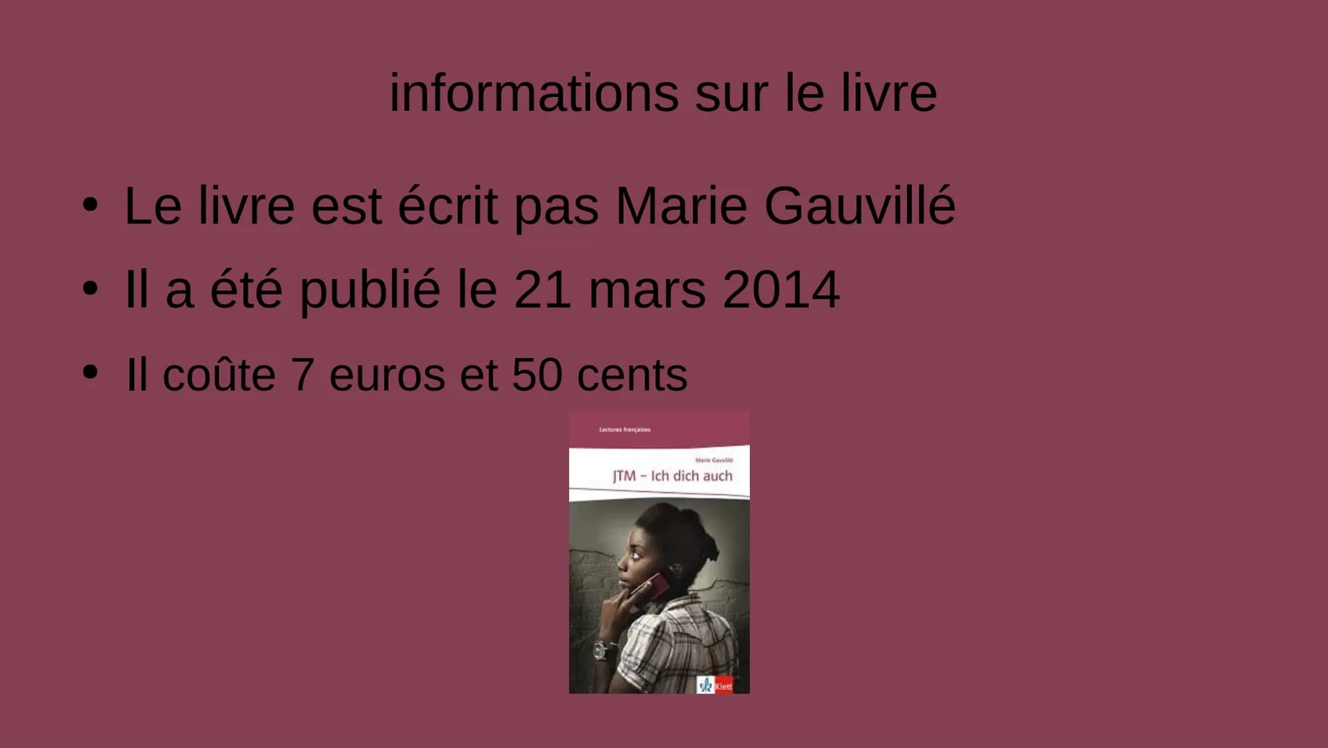 ITM-
fie
JTM-1
Lectures françaises
Marie Gauvillé
JTM - Ich dich auch
Lob
Klett
th auch
JTM
ch
♡
ch
auch
h dich auch! ITM-
fie
JTM-1
Lecture