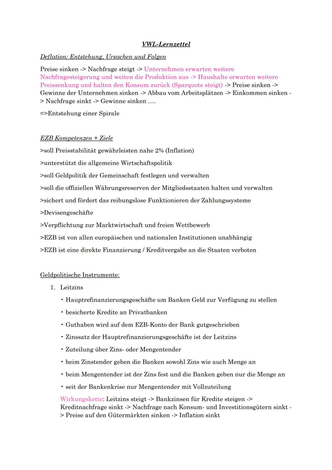 Deflation: Entstehung, Ursachen und Folgen
Preise sinken -> Nachfrage steigt -> Unternehmen erwarten weitere
Nachfragesteigerung und weiten 