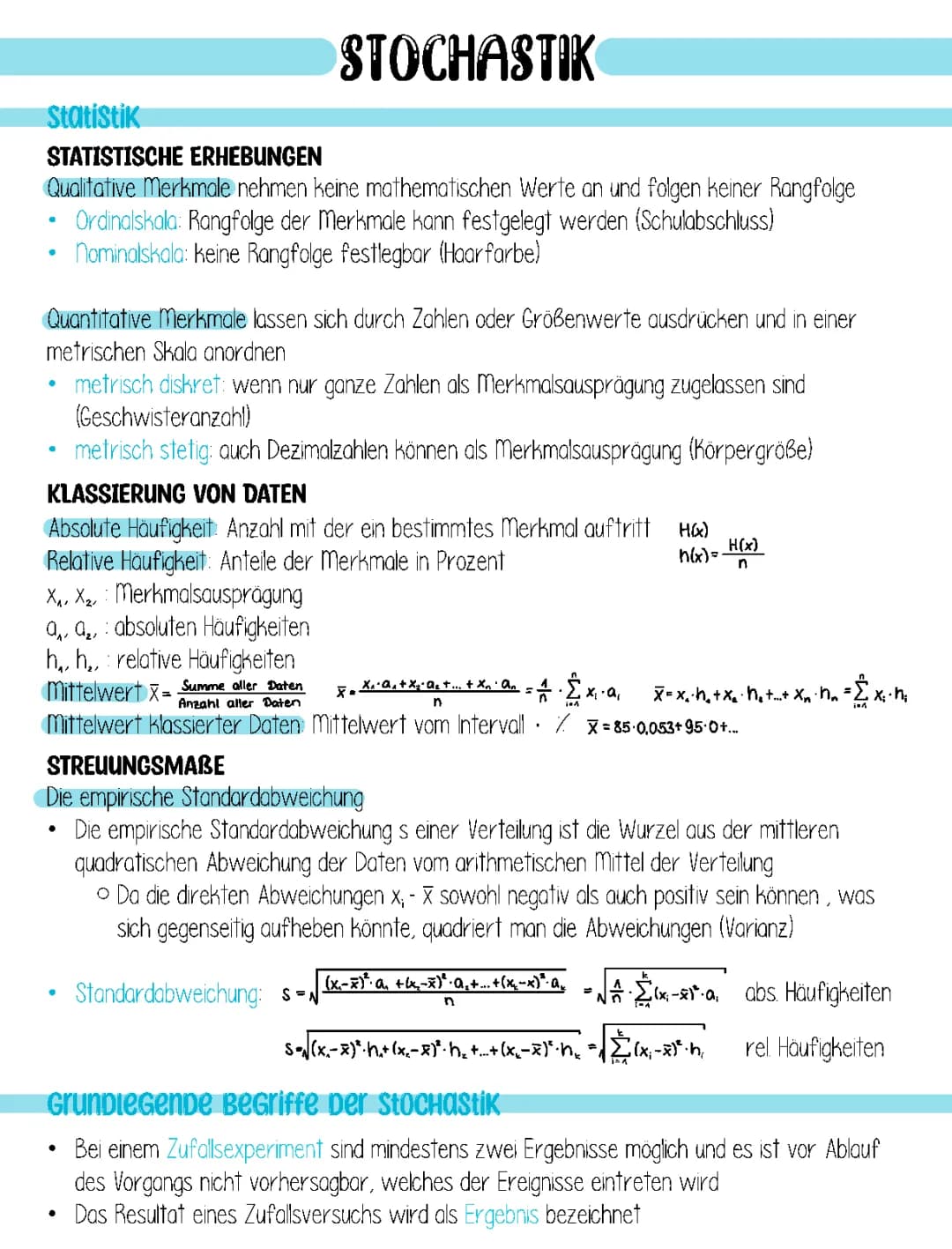 Grundlagen der Stochastik