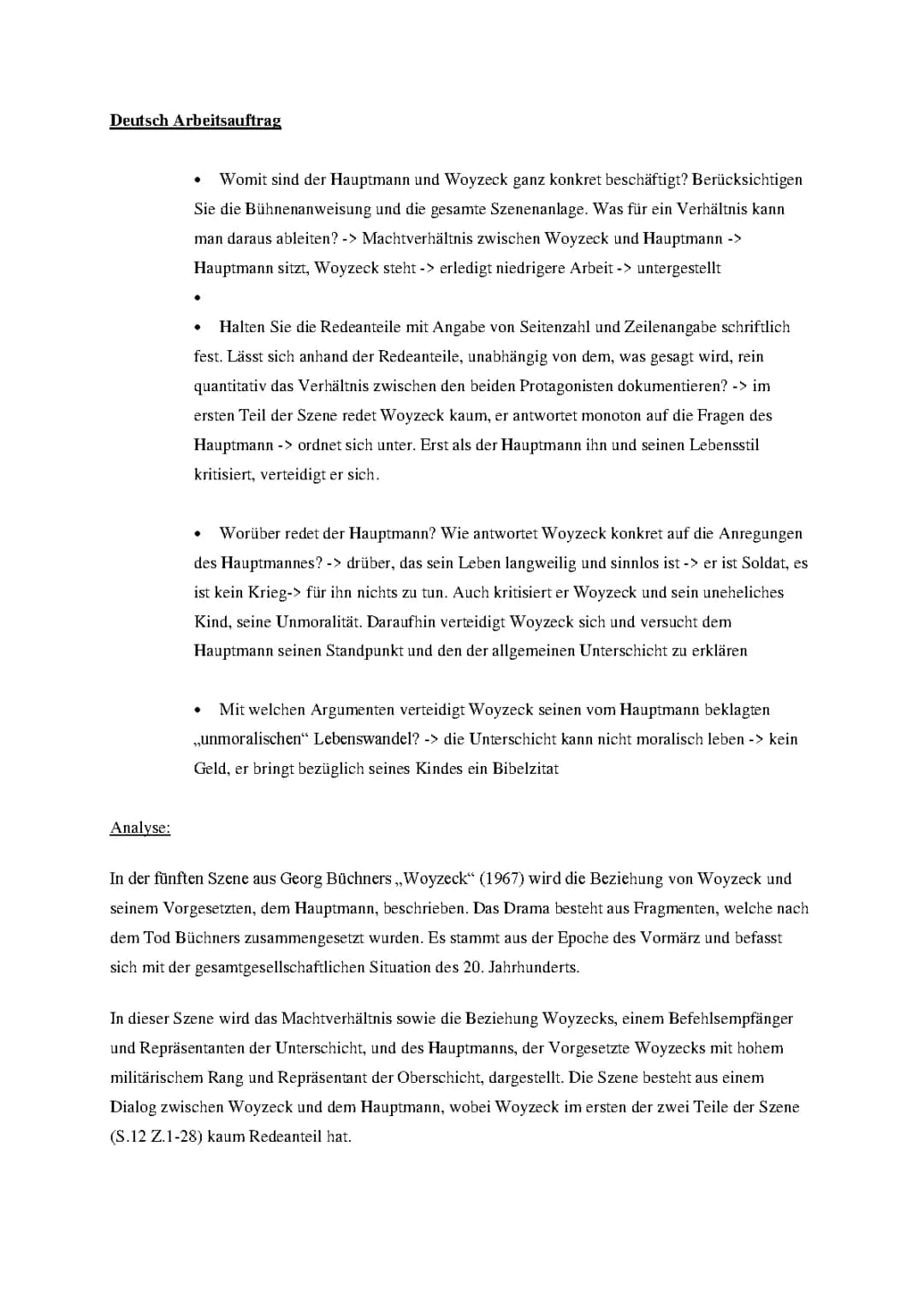 Woyzeck Szene 5 Analyse 
