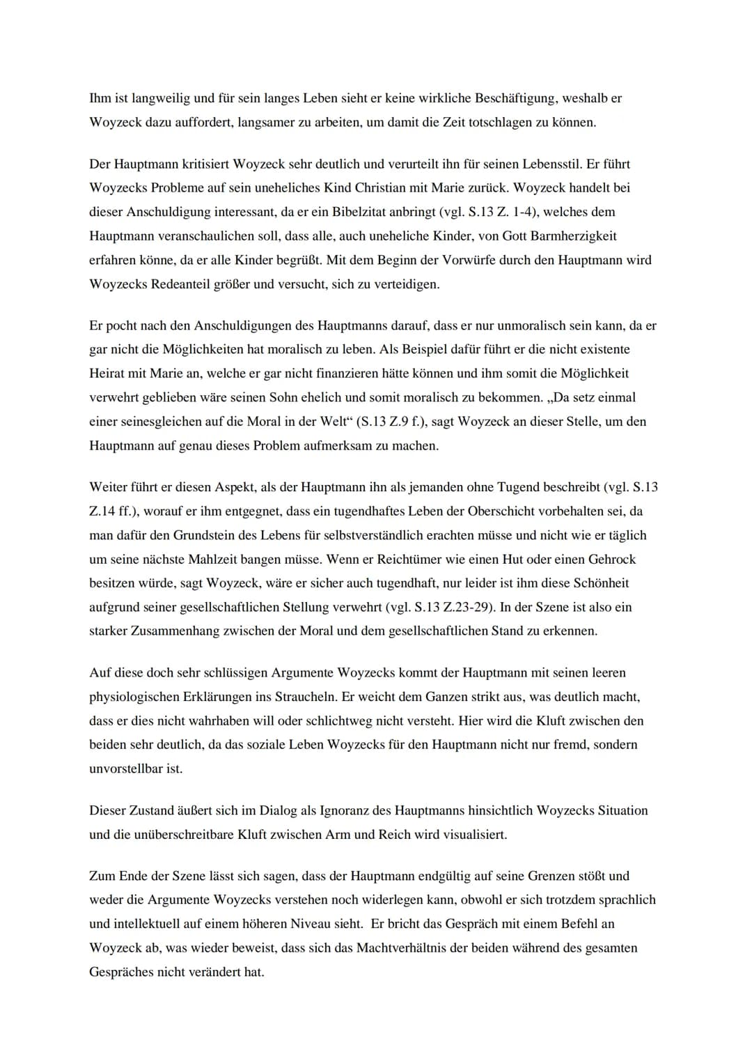 Deutsch Arbeitsauftrag
Analyse:
Womit sind der Hauptmann und Woyzeck ganz konkret beschäftigt? Berücksichtigen
Sie die Bühnenanweisung und d