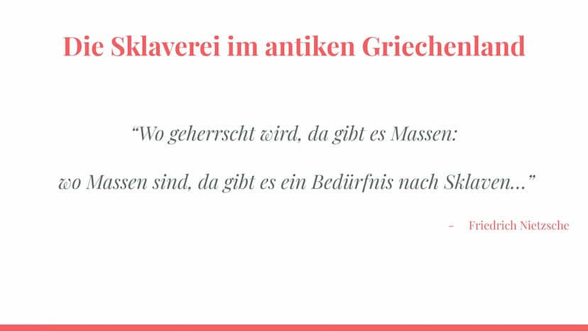 Die Sklaverei in
der Antike und
Moderne Definition Sklaverei
Gliederung
Leitfrage
Die Sklaverei in der griechischen
Antike
Die Sklaverei in 