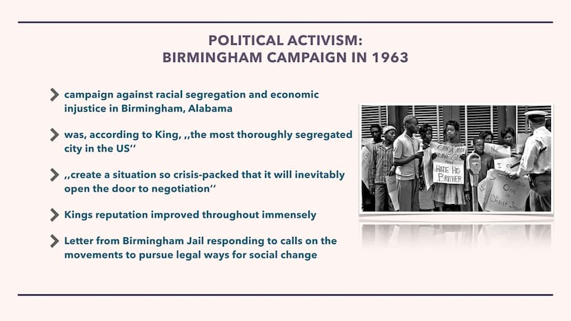 MARTIN LUTHER KING JR. Biography
Education
Spiritual Development
Politcal Activism
STRUCTURE
> King's Dream
Has King's Dream come true?
Sour