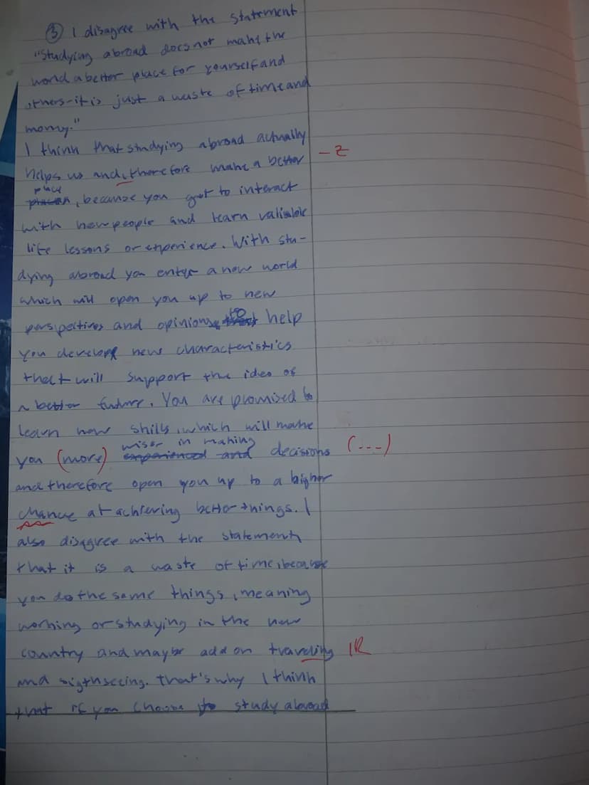 Englisch EF G4
SJ
1. Outline the reasons Michelle Obama gives for and against studying abroad.
(Comprehension) (8 Punkte)
2. Analyse how Mic