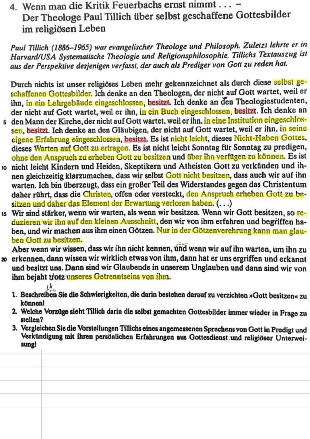 3. Hat Ludwig Feuerbach mit seiner Kritik der
Religion Recht? -
Anmerkungen aus theologischer Sicht
Peter Kliemann, Religionslehrer:
Wer sic