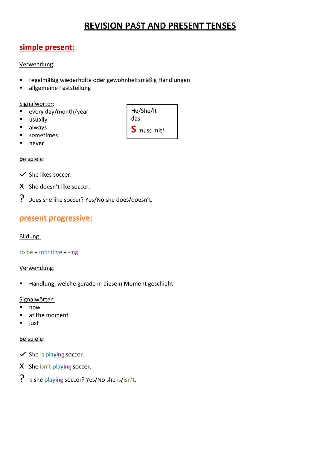 past and present tenses 