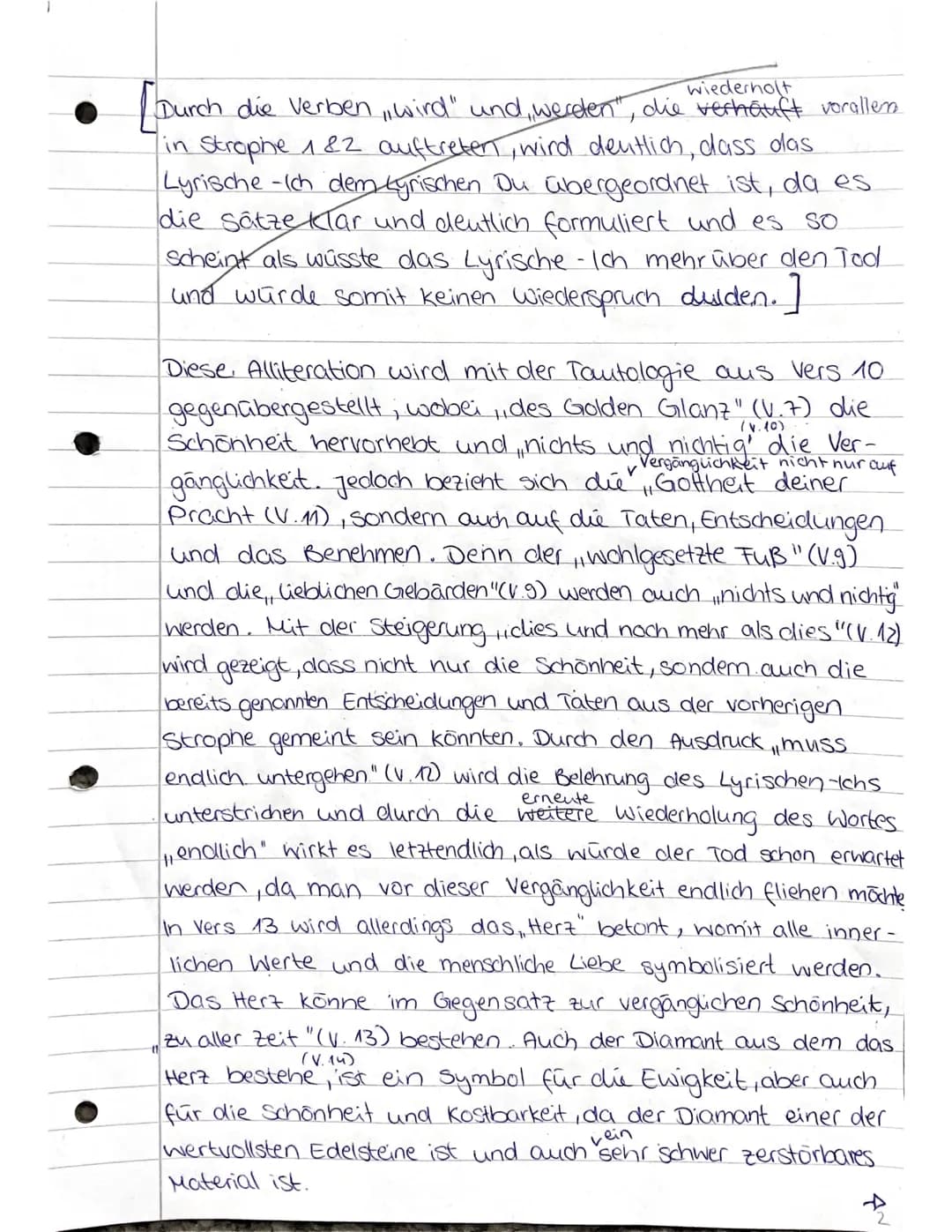 2.09.2022
Gedichtsinterpretation
Das Gedicht, Vergänglichkeit der Schönheit", welches 1695
von Christian Hoffmann von Hoffmannswaldau veröff