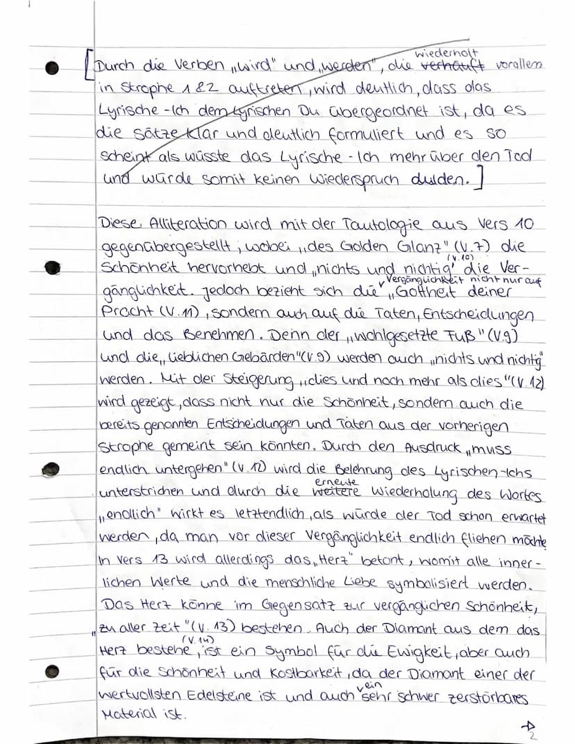 2.09.2022
Gedichtsinterpretation
Das Gedicht, Vergänglichkeit der Schönheit", welches 1695
von Christian Hoffmann von Hoffmannswaldau veröff