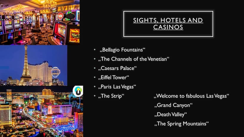 LAS VEGAS
by Beyza Yolageldi
WELCOME
TO Fabulous
LAS VEGAS
NEVADA
MANDALAY BAY STRUCTURE
general information
Sights, Hotels and Casinos
• La