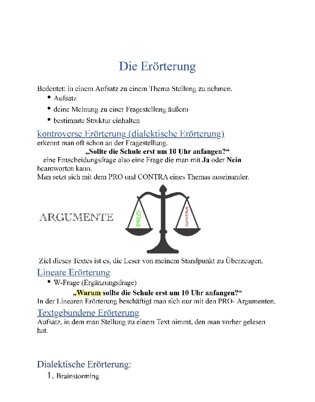 Die Erörterung 