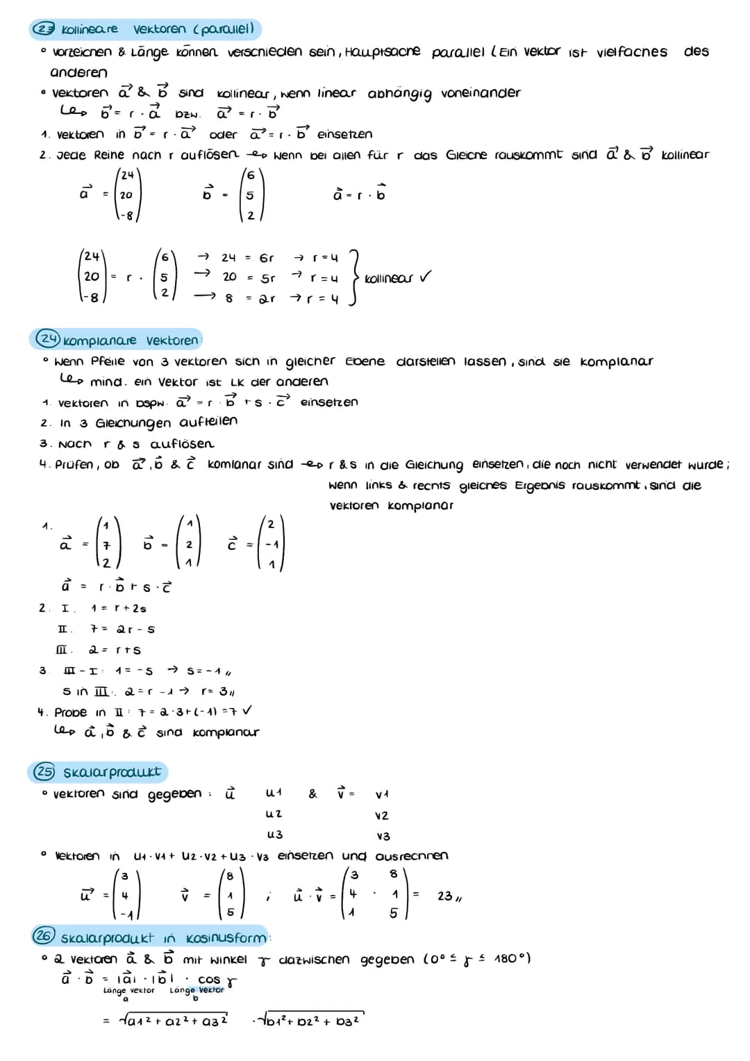 Q2 ANALYTISCHE GEOMETRIE
1 Grundlegende LGS:
• bestehen aus einer Anzani linearer Gleichungen
I 3x + 24 - 2z = 1
II 2x + 34 +
2z = 14
linke 