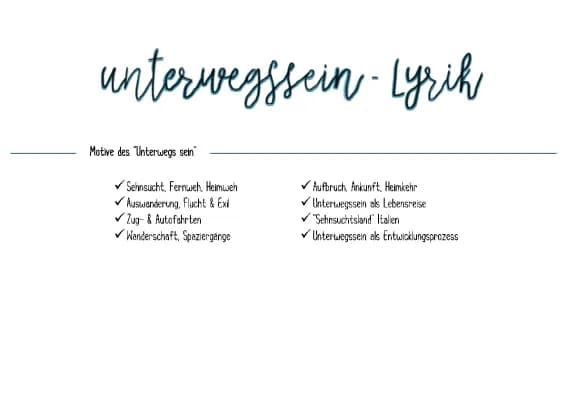 Know Lyrik "unterwegs sein" - Motive & Epochen thumbnail