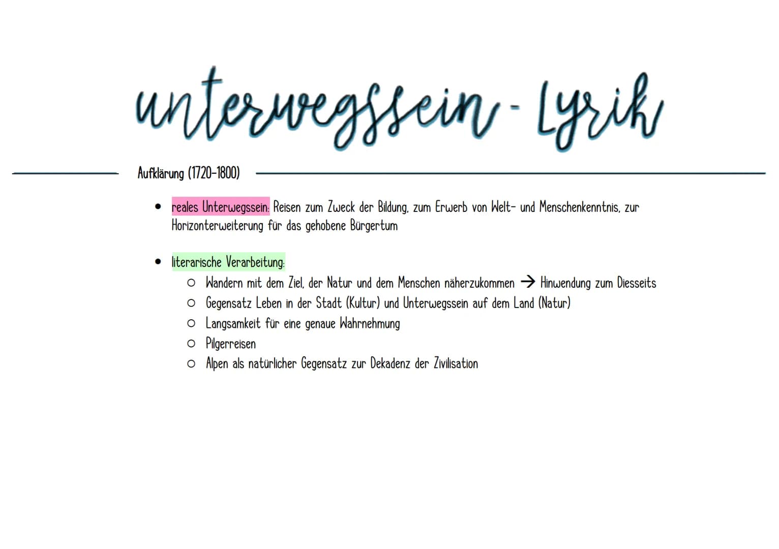 unterwegssein
Motive des "Unterwegs sein"
✓ Sehnsucht, Fernweh, Heimweh
✓ Auswanderung. Flucht & Exil
✓ Zug- & Autofahrten
✓ Wanderschaft, S