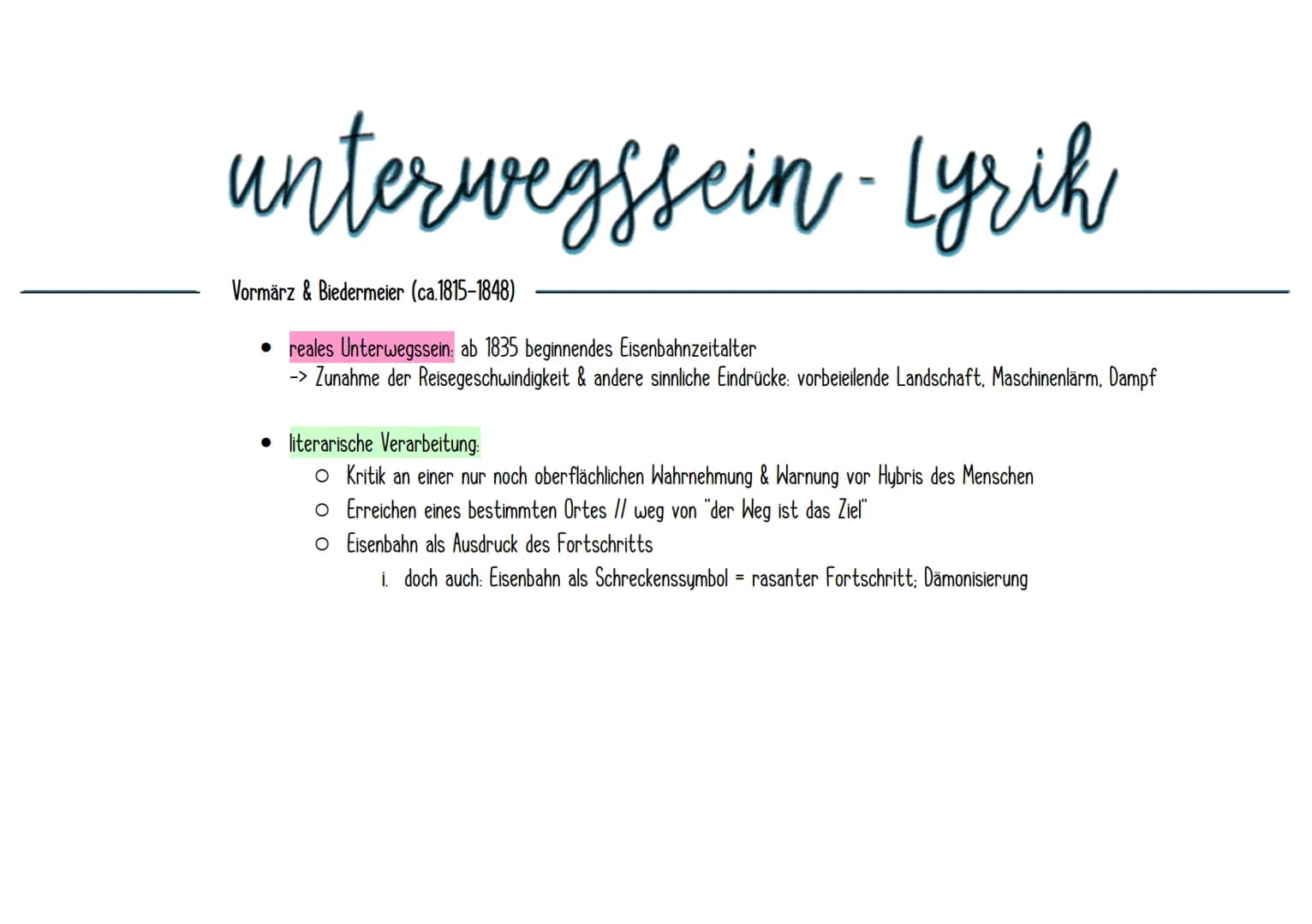 unterwegssein
Motive des "Unterwegs sein"
✓ Sehnsucht, Fernweh, Heimweh
✓ Auswanderung. Flucht & Exil
✓ Zug- & Autofahrten
✓ Wanderschaft, S