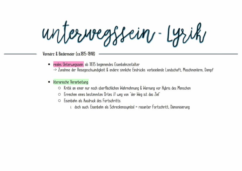unterwegssein
Motive des "Unterwegs sein"
✓ Sehnsucht, Fernweh, Heimweh
✓ Auswanderung. Flucht & Exil
✓ Zug- & Autofahrten
✓ Wanderschaft, S