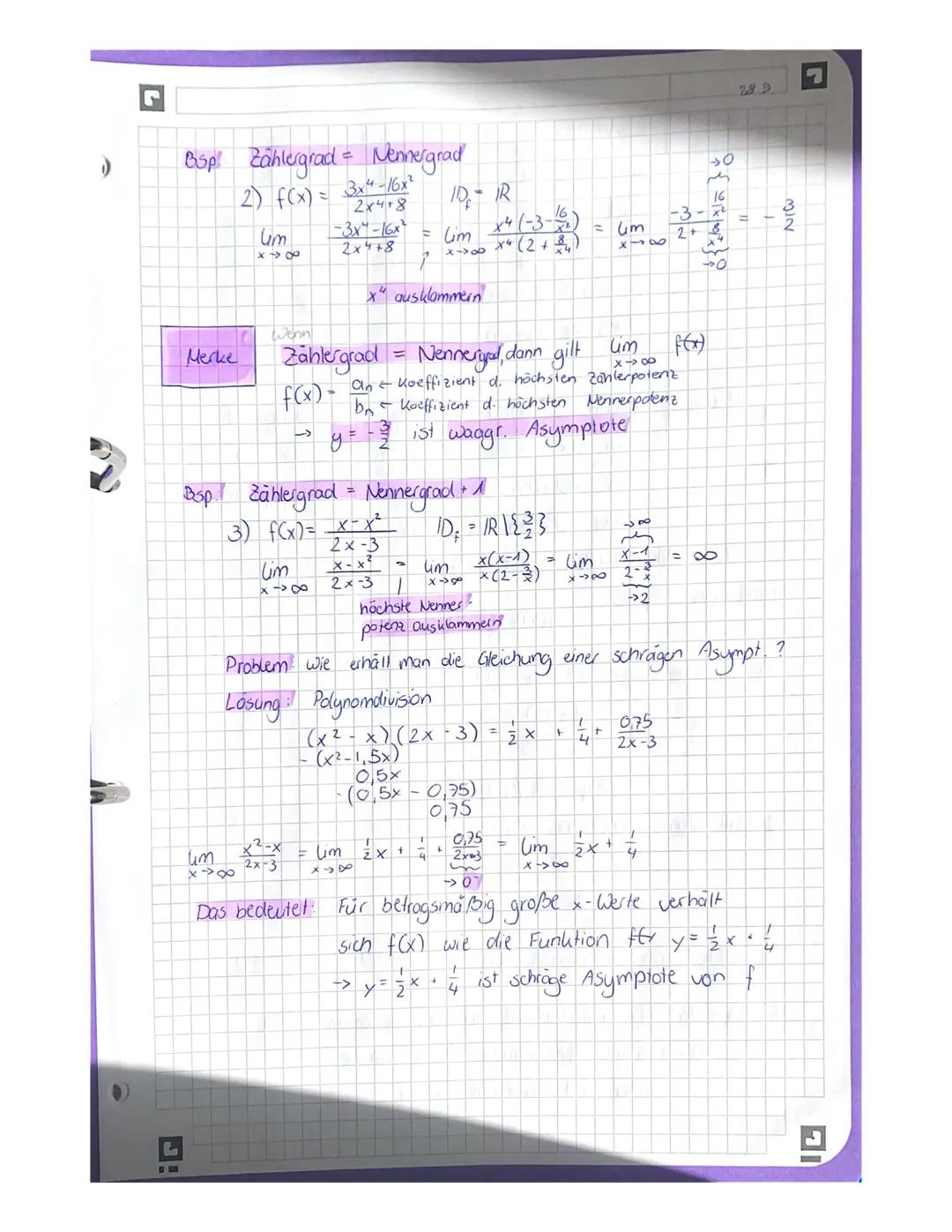 D
I. GEBROCHEN RATIONALE FUNKTIONEN.

1.  DEFINITIONEN

Def Funktionen der Form $f(x) = \frac{P(x)}{q(x)}$ mit zwei Polynomen $p(x)$
und $q(